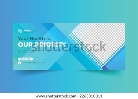 Healthcare social media web banner and facebook cover design template
