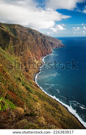 Receding into the distance rocky  Atlantic ocean coast