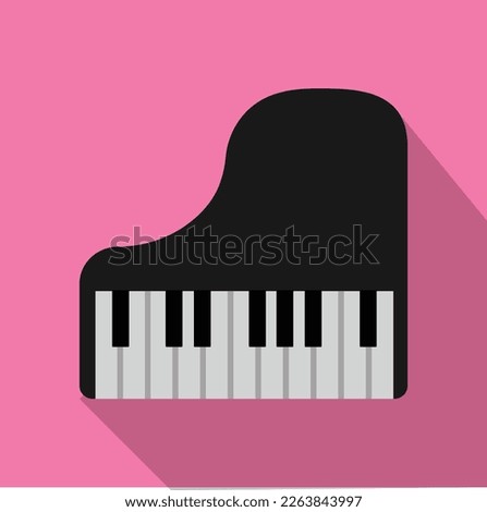 Piano Flat Design Icon Vector illustration Isolated On pink Background 