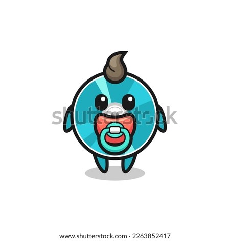 baby optical disc cartoon character with pacifier , cute style design for t shirt, sticker, logo element