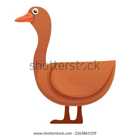 Farm goose icon. Cartoon of farm goose icon for web design isolated on white background