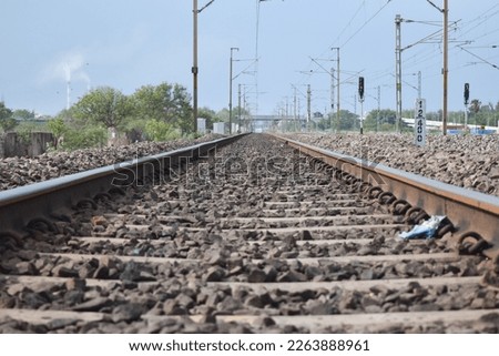 Railway train track nature landscape picture with blue sky photography capture life transportation railroad iron rods magnetic field track speed metro station portrait train journey with sunset beauy