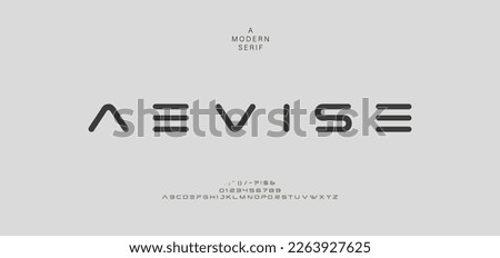 Abstract scifi modern alphabet fonts. Science fiction typography sport, technology, fashion, digital, future creative logo font. vector illustration Royalty-Free Stock Photo #2263927625