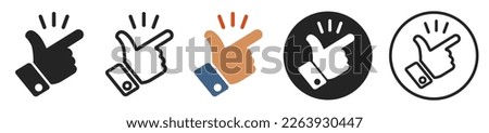 It’s simple - finger snap set icon in flat style. Easy icon. Finger snapping click flick hand gesture sign - vector Royalty-Free Stock Photo #2263930447