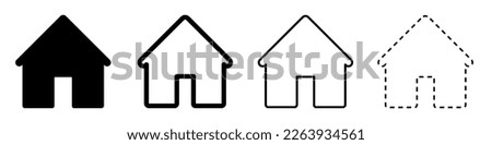 House set icon, collection house home signs - stock vector