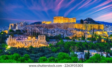 Aerial view of Acropolis of Athens, Greece Royalty-Free Stock Photo #2263935305