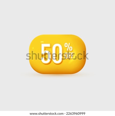 Speech bubble with discount 50 percent. A shopping Discount offer icon or discount coupon can be used for your design