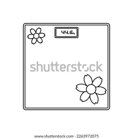 Bathroom Weight Scale Outline Icon Illustration on Isolated White Background