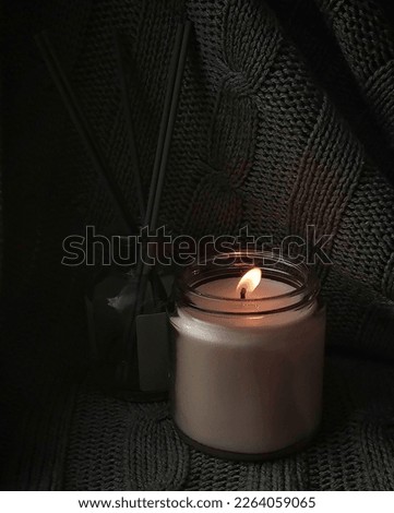 Scented candles, aesthetics of romanticism, cozy picture, home comfort, spa