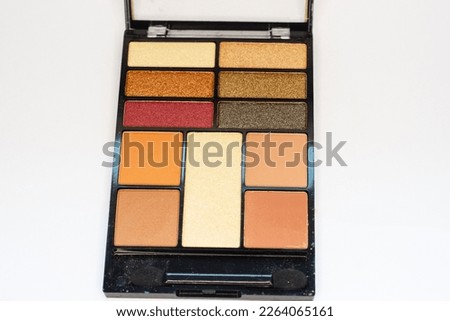 A box of eyeshadow. Colorful summer colors and tones.