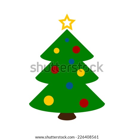 Christmas tree icon on white background. Vector illustration.