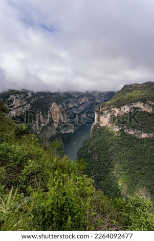 Beautiful view of the majestic Canyon del Sumidero in Mexico. 
