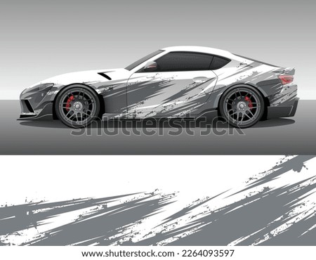 Car wrap vinyl racing decal ornament. Abstract grunge splash stripes sport background design print template. Vector illustration.