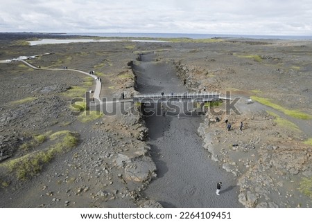 Bridge Between Continents in Iceland Royalty-Free Stock Photo #2264109451