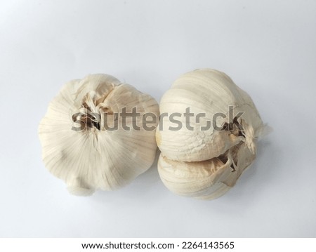 close up of garlic on white background isolate for advertising material