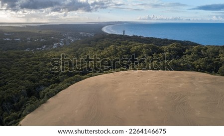Aerial view of Carlo Sand Blow in Rainbow Beach, Queensland 