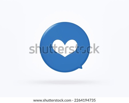 3d speech bubble with heart for like on social media platform icon vector concept. Trendy modern design illustration isolated