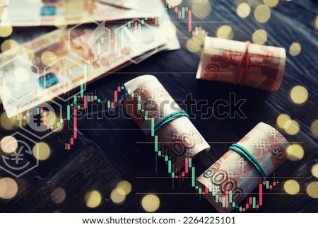Banknotes with inscription "five thousand rubles". Russian money face value of five thousand rubles. Russian rubles . The concept of Finance.Background and texture of money