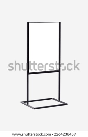 Advertising stand banners mockup with clipping path, Mock up of a standing poster, Blank wood frame outdoor stand mockup poster display