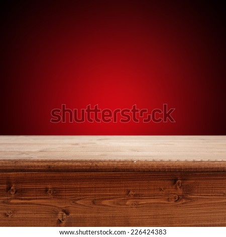old empty texture of wood and red wall 