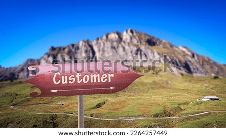 Street Sign the Direction Way to Customer