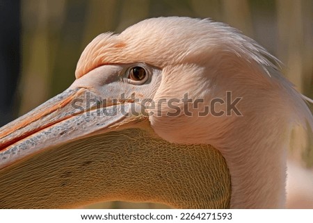 close-up of a pelican's eye and his throat pouch