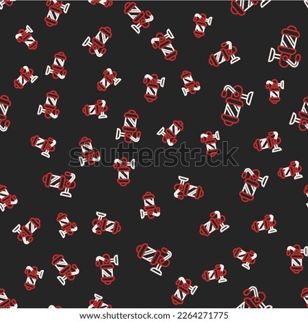 Line Spinning reel for fishing icon isolated seamless pattern on black background. Fishing coil. Fishing tackle.  Vector