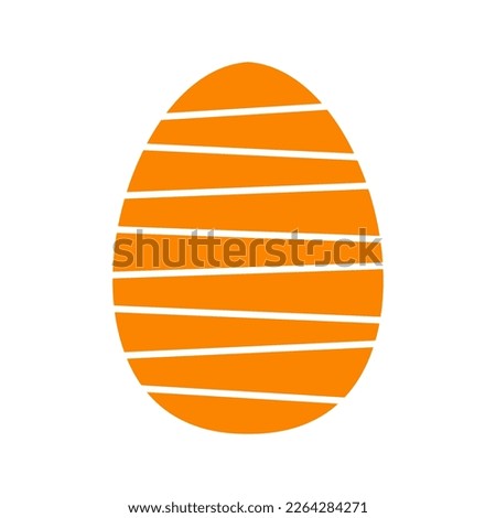 Orange easter egg with stripes. Vector illustration