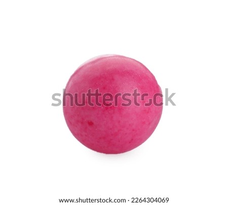 One bright pink gumball isolated on white Royalty-Free Stock Photo #2264304069