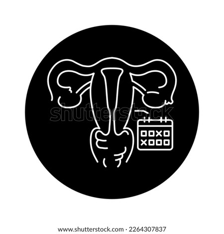 Uterine myoma color line icon. Gynecology problem. Pictogram for web page, mobile app, promo.