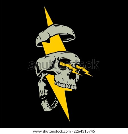 vector illustration tracing artwork skeleton skull head background black. Can be used as Logo, Brands, Mascots, tshirt, sticker,patch and Tattoo design.