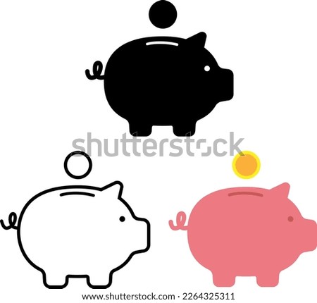 Pig piggy bank illustration icon: vector