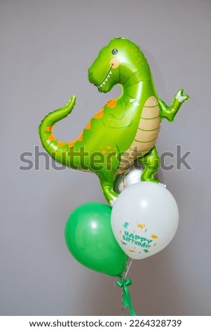 green dinosaur, dinosaur balloon set