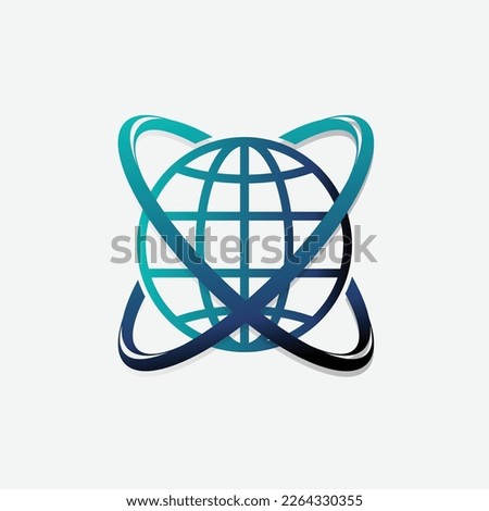 Abstract global logo vector image