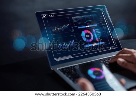 Analyst working in Business Analytics and Data Management System to make report with KPI and metrics connected to database. Corporate strategy for finance, operations, sales, marketing.	
 Royalty-Free Stock Photo #2264350563