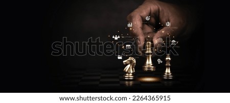 Hand choose king chess fight concept of challenge or team player or business team and leadership strategy or strategic planning and human resources organization risk management. Royalty-Free Stock Photo #2264365915