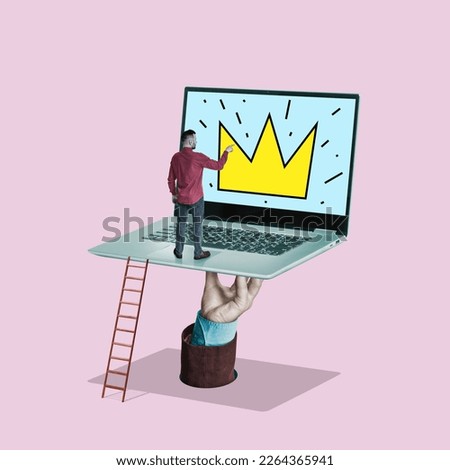 Success and leadership in the IT industry. Art collage. Royalty-Free Stock Photo #2264365941