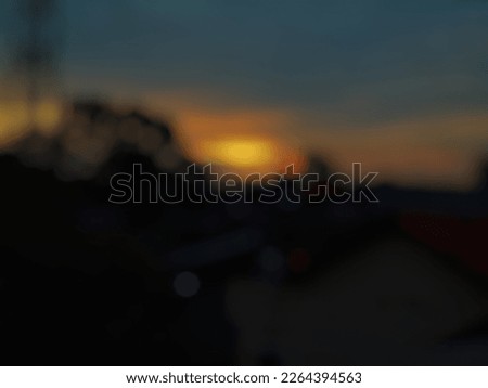 Defocused photo of a natural landscape in the evening