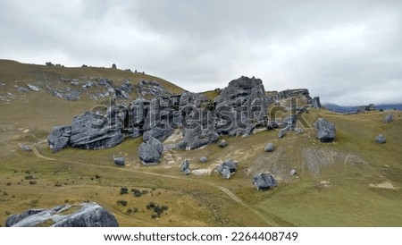 Amazing rocks formation at Castle Hill in New Zealand.