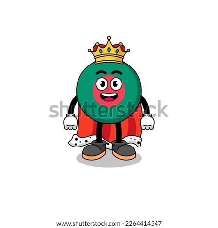 Mascot Illustration of bangladesh flag king , character design