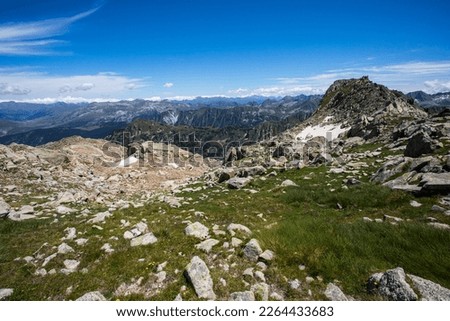Summer landscape in Aiguestortes and Sant Maurici National Park, Pyrenees, Spain