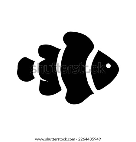 black clown fish vector illustration