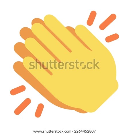 Clapping hands vector flat icon. Isolated clapping hands emoji illustration