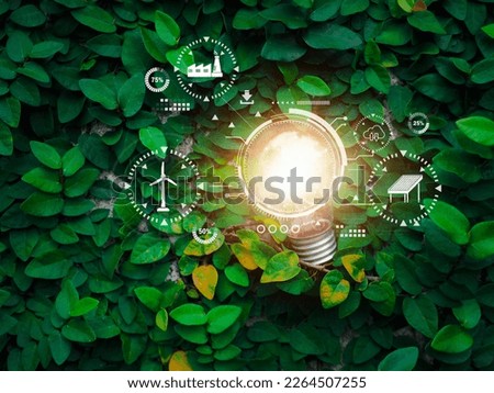 Industrial save energy and green technology ecology concept.Environmental protection.sustainable development. Ecology concept.resource environment technology.