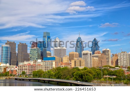 Skyline of Philadelphia downtown, Pennsylvania, USA