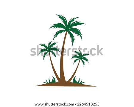 Palm tree vector design and clip art on white background.