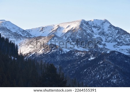 Ypsilon Mountain in winter in Rocky Mountain National Park, Colorado, USA Royalty-Free Stock Photo #2264555391