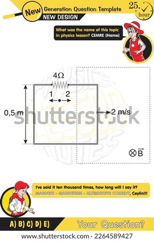 Physics, Magnets, Scientific Magnetic Field and Electromagnetism vector illustration, Electric current and magnetic poles, two sisters speech bubble, New generation question template, eps
