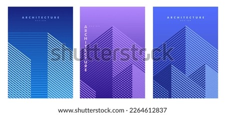 Abstract geometric company brochure. Architectural construction. Corporate identity flyer. Vector set business presentation. Royalty-Free Stock Photo #2264612837