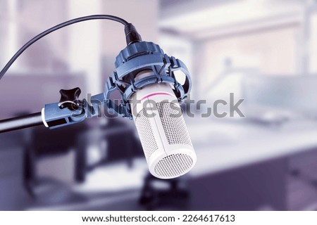 Classic professional microphone on the stand to recording voice